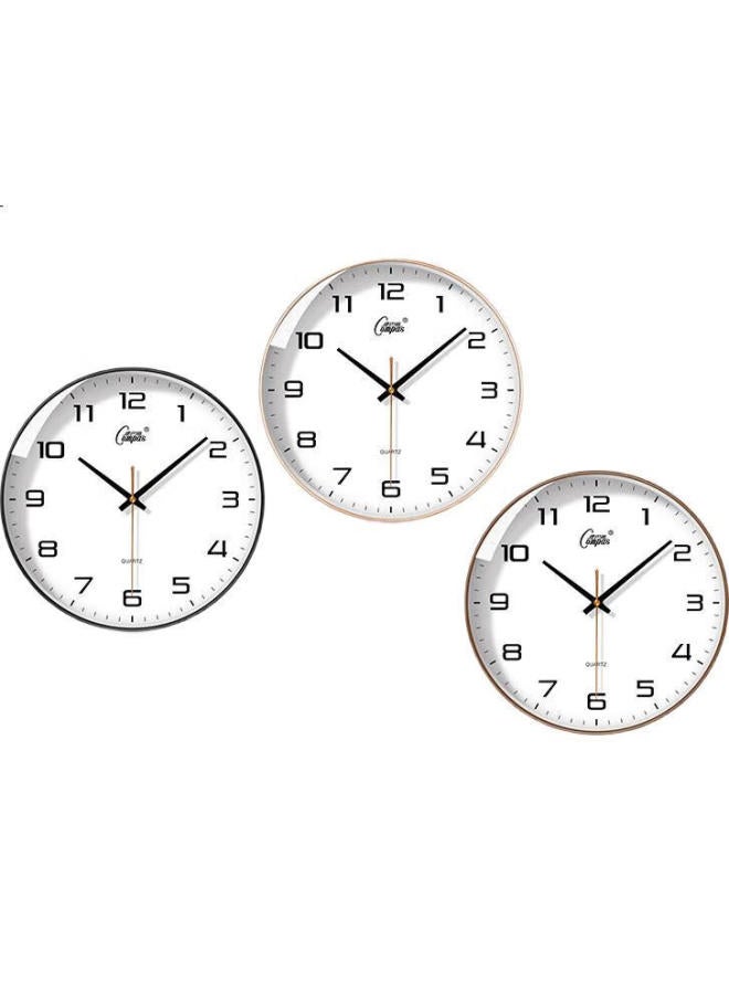 Compas (Compas) Wall Clock Living Room Silent Quartz Clock Wall Clock Hanging Table New Simple Clock Gold 26Cm - Image 1