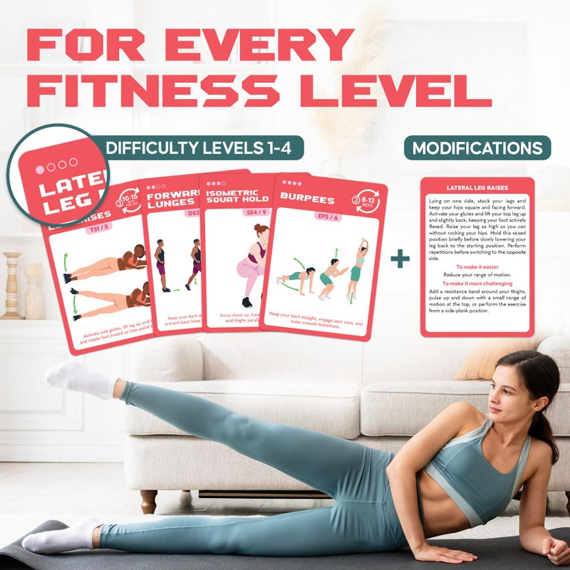 Zinsk 75 Booty & Thighs Exercise Cards - No Equipment Needed Glute Workouts to Shapen and Lift - Compact 3.5" x 2.5" Cards for Fun, Fast Home or Travel Leg and Butt Workouts for Women - Image 5