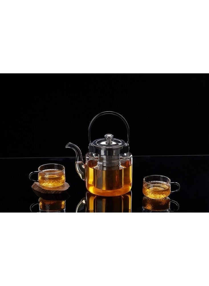 Glass Teapot with Stainless Steel Infuser – Heat Resistant Borosilicate Kettle - Image 3