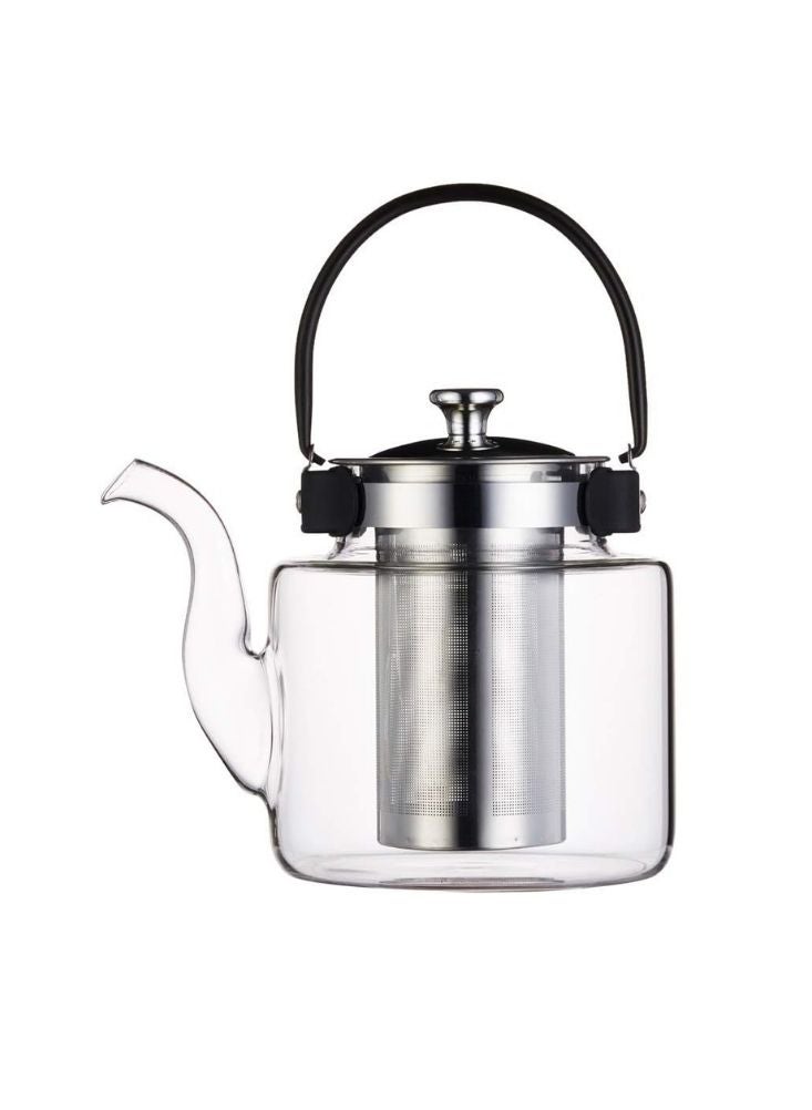 Glass Teapot with Stainless Steel Infuser – Heat Resistant Borosilicate Kettle - Image 1