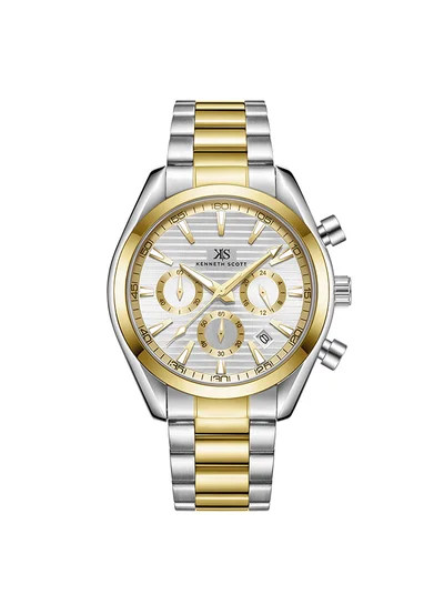 KENNETH SCOTT Kenneth Scott Men's White Dial Chrono & Multi Function Watch - K23150-TBTW