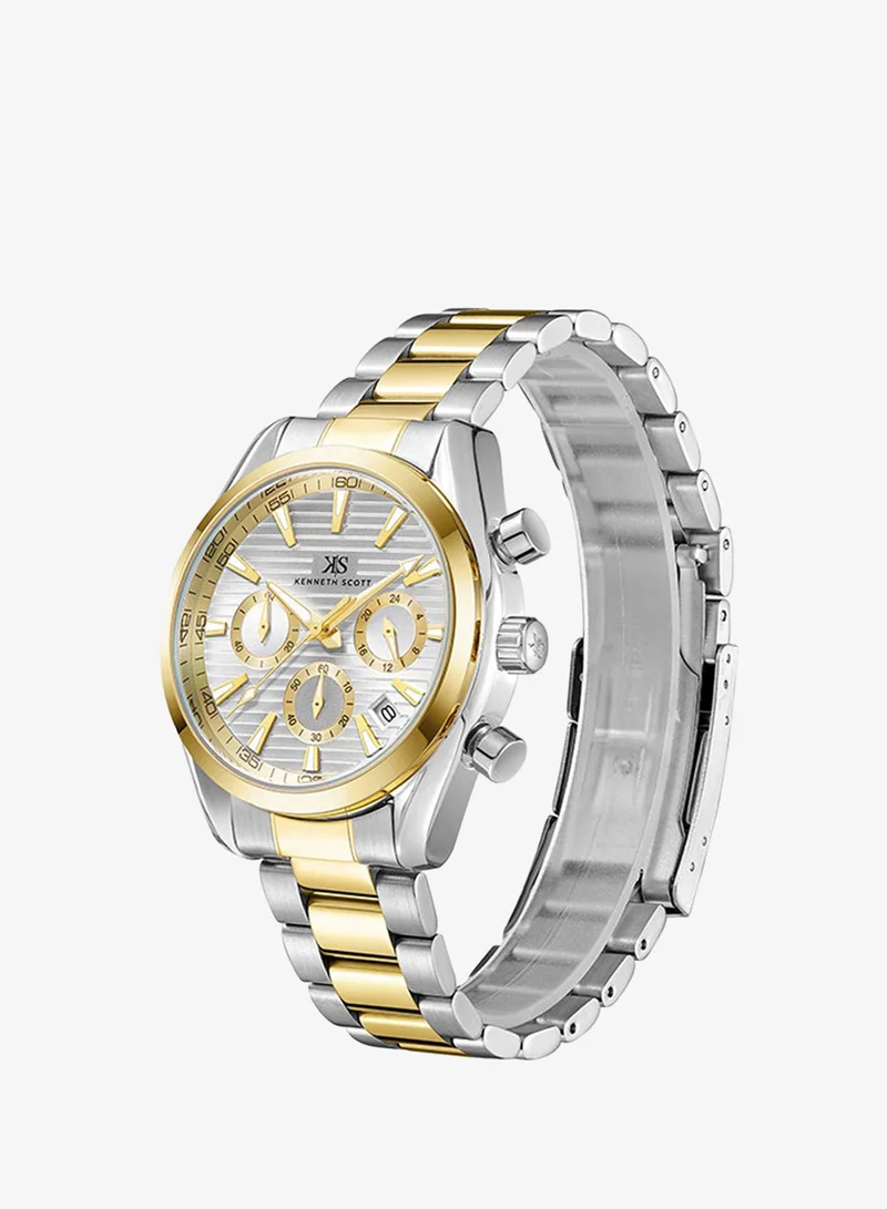 KENNETH SCOTT Kenneth Scott Men's White Dial Chrono & Multi Function Watch - K23150-TBTW