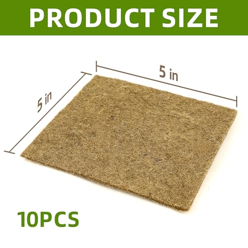 UCandy 10 Pack Jute Grow Mat for Microgreens, 5" x 5" Hydroponic Grow Pads for Growing Tray Sprouting Trays Jute Fiber Seed Starter Planting for Micro Greens & Wheatgrass - Image 2