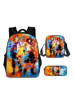 Cartoon anime backpack for primary and secondary school students, large capacity casual lightweight backpack, cartoon shoulder bag, pencil case, pencil case, and pencil case