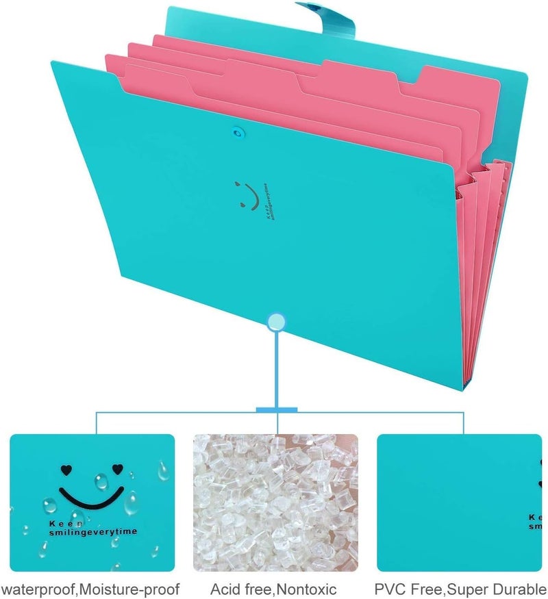 Corslet File Folder for Documents A4 Size Paper Office Students Certificate Holder Storage Organizer 5 Pockets (Pack of 2) (5 Pocket (Pack of 5)) - Image 3