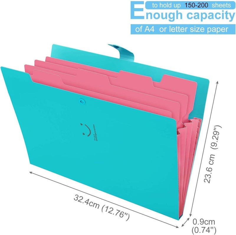 Corslet File Folder for Documents A4 Size Paper Office Students Certificate Holder Storage Organizer 5 Pockets (Pack of 2) (5 Pocket (Pack of 5)) - Image 2
