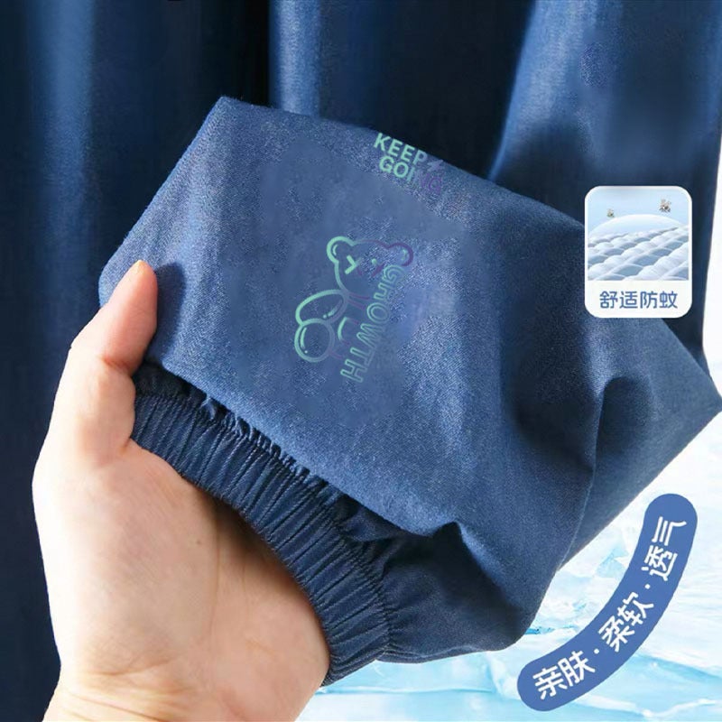 Boys' Stylish Summer Thin Ice Silk Denim Versatile Anti-Mosquito Pants For Older Boys Jogger Pants - Image 1