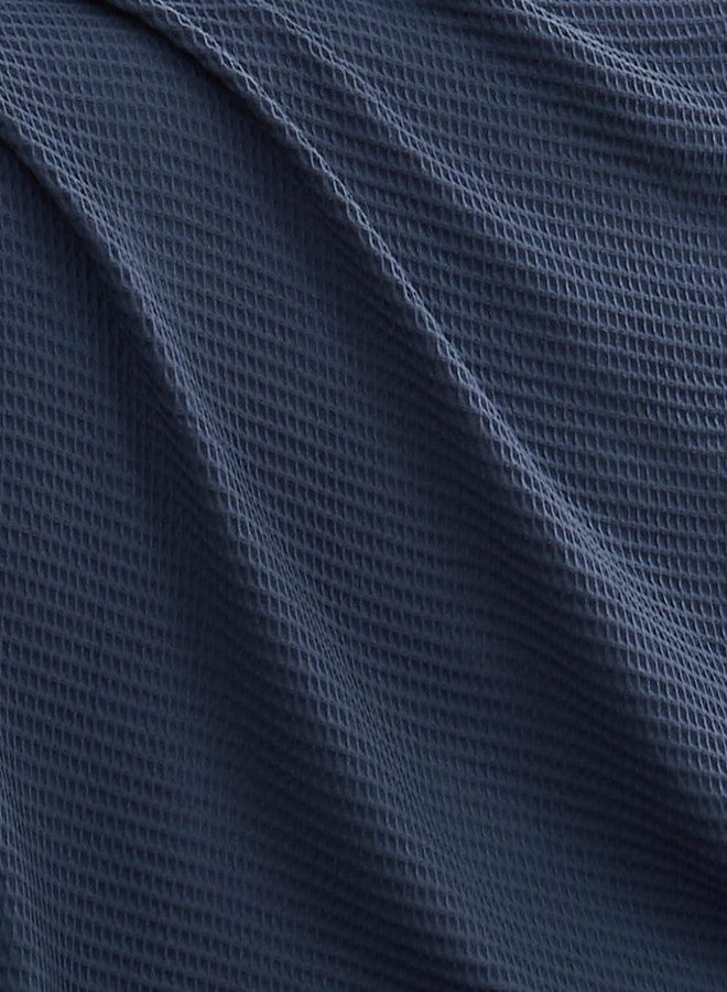 CANNON Heritage Cotton Waffle Blue Cotton 1-Piece Full/Queen Blanket, Solid Color Themed, for Men and Women, Oeko-TEX Certified Confidence - Image 2