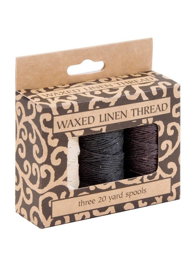 Lineco Natural Waxed Linen Thread 20 Yards Books By Hand Natural Black Brown Color For Sewing Bookbinding (3/Pkg)  - Image 2