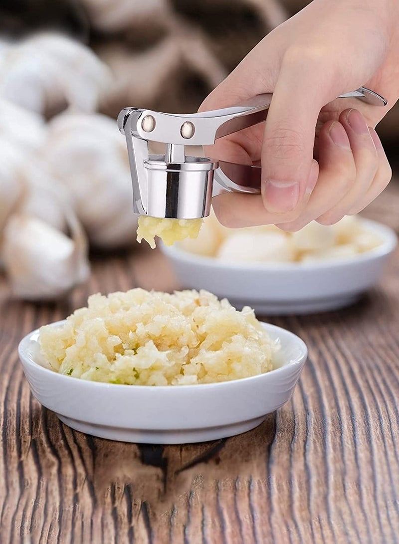 إيروريكس مكبسة الثوم المصنوعة من الفولاذ المقاوم للصدأ، سحق الثوم والزنجبيل بسهولة، أدوات المطبخ الصغيرة المصنوعة من سبائك الزنك، سهلة الاستخدام والتنظيف، مقبض غير قابل للانزلاق للمطبخ المنزلي في المطاعم - Image 3