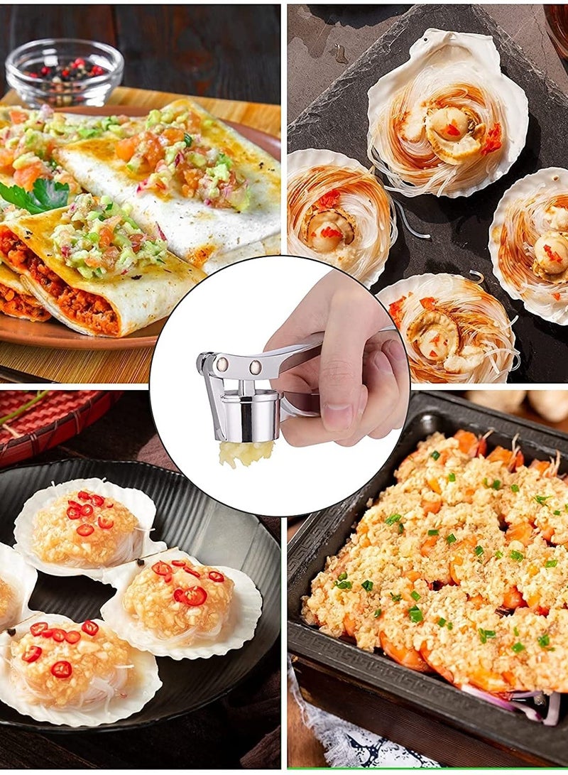 إيروريكس مكبسة الثوم المصنوعة من الفولاذ المقاوم للصدأ، سحق الثوم والزنجبيل بسهولة، أدوات المطبخ الصغيرة المصنوعة من سبائك الزنك، سهلة الاستخدام والتنظيف، مقبض غير قابل للانزلاق للمطبخ المنزلي في المطاعم - Image 4