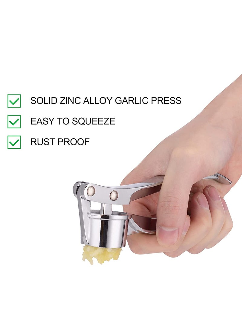 إيروريكس مكبسة الثوم المصنوعة من الفولاذ المقاوم للصدأ، سحق الثوم والزنجبيل بسهولة، أدوات المطبخ الصغيرة المصنوعة من سبائك الزنك، سهلة الاستخدام والتنظيف، مقبض غير قابل للانزلاق للمطبخ المنزلي في المطاعم - Image 5