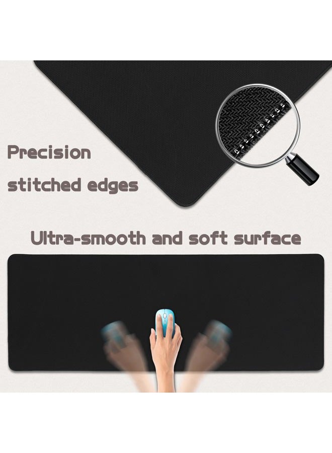 Yuhijoy Mouse Pad Gaming - Desk Mat for Keyboard and Mouse - Black Large Mouse Pad for Desk, Mousepad (31.5 x 11.8inch) with Non-Slip Base, Desks Pad Mat for Gaming, Office and Home - Image 3