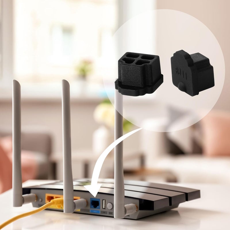 Piplus Pi+® (PiPlus®) RJ11 Anti Dust Plug Port Dust Silicone Covers Caps Stoppers, [for Phone, Modem] -10 Units - Image 5