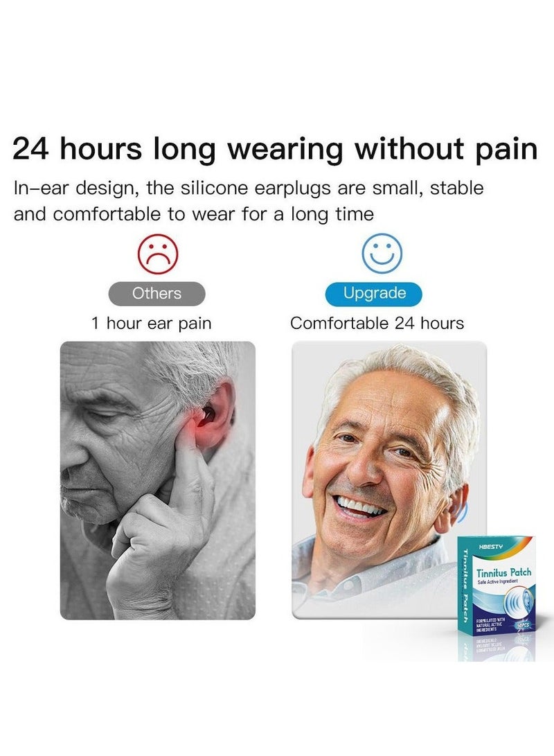 HBESTY Tinnitus Relief Ear Patches, Ease Ear Ringing & Discomfort, Improve Sleep & Concentration, 50 Pieces Per Pack - Image 2