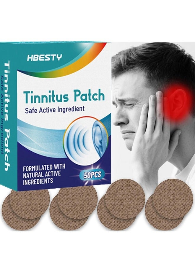 HBESTY Tinnitus Relief Ear Patches, Ease Ear Ringing & Discomfort, Improve Sleep & Concentration, 50 Pieces Per Pack - Image 1