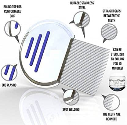 Alexvyan Premium Metal Teeth| Stainless Steel| All Hair Type| Head Lice| Nit & Egg| Easy to Use| Reusable Comb for School Kids & Women - Image 5