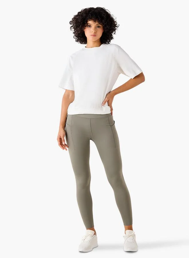 Kappa GREEN Kappa Women Cell Phone Pocket and 2 Way Stretch Leggings for Women | Best Price UAE