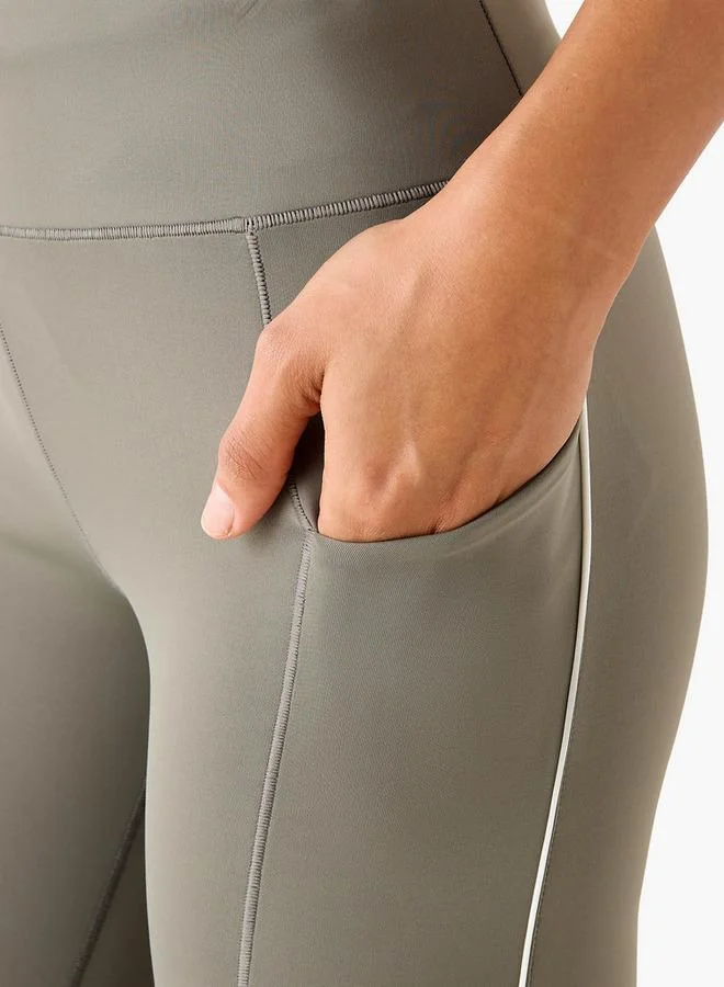 Kappa GREEN Kappa Women Cell Phone Pocket and 2 Way Stretch Leggings for Women | Best Price UAE