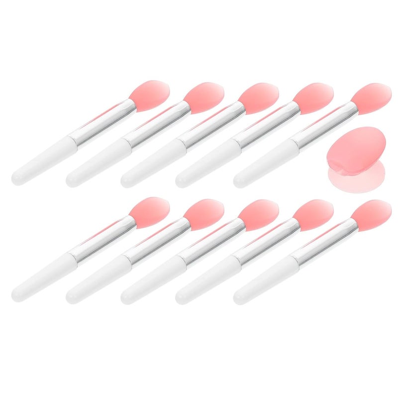 Silicone Lip Mask Brush Set 10 Pieces Semi-translucent Red Tip Lip Balm Applicator with Dust-proof Case Makeup Tool for Women - Image 1