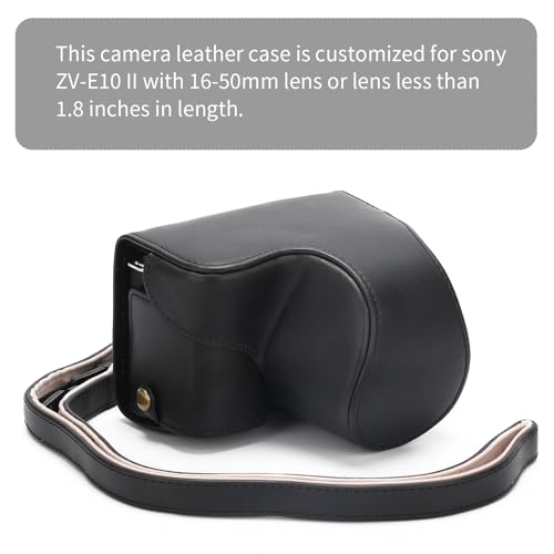 Hargedis for Sony ZVE10 II case Premium PU Full Body Leather Camera Case Bag for Sony ZVE10 II Fit 1650mm Lens with Camera Shoulder Strap - Image 3