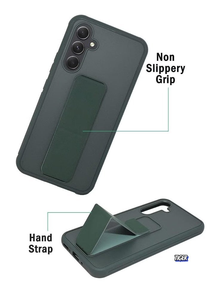 JAJEEK Samsung Galaxy A25 Back Stand Case Cover – Magnetic Holder, Soft Silicone, Horizontal & Vertical Kickstand, Wrist Strap, Full Protection, Scratch Resistance Matte Finish Case for Samsung Galaxy A25 - Image 2