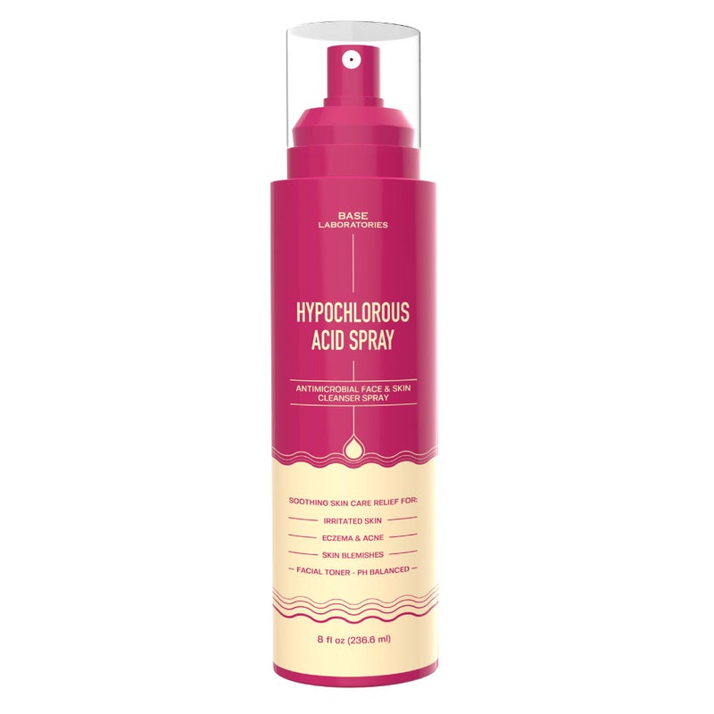 BASE LABORATORIES Hypochlorous Acid Spray for Face & Skin | 8 oz | Facial Daily Skin Repair Solution for Sensitive Skin, Redness, Irritations, Eczema, Acne. Hypochlrous HOCL Molecule Spray - Image 1