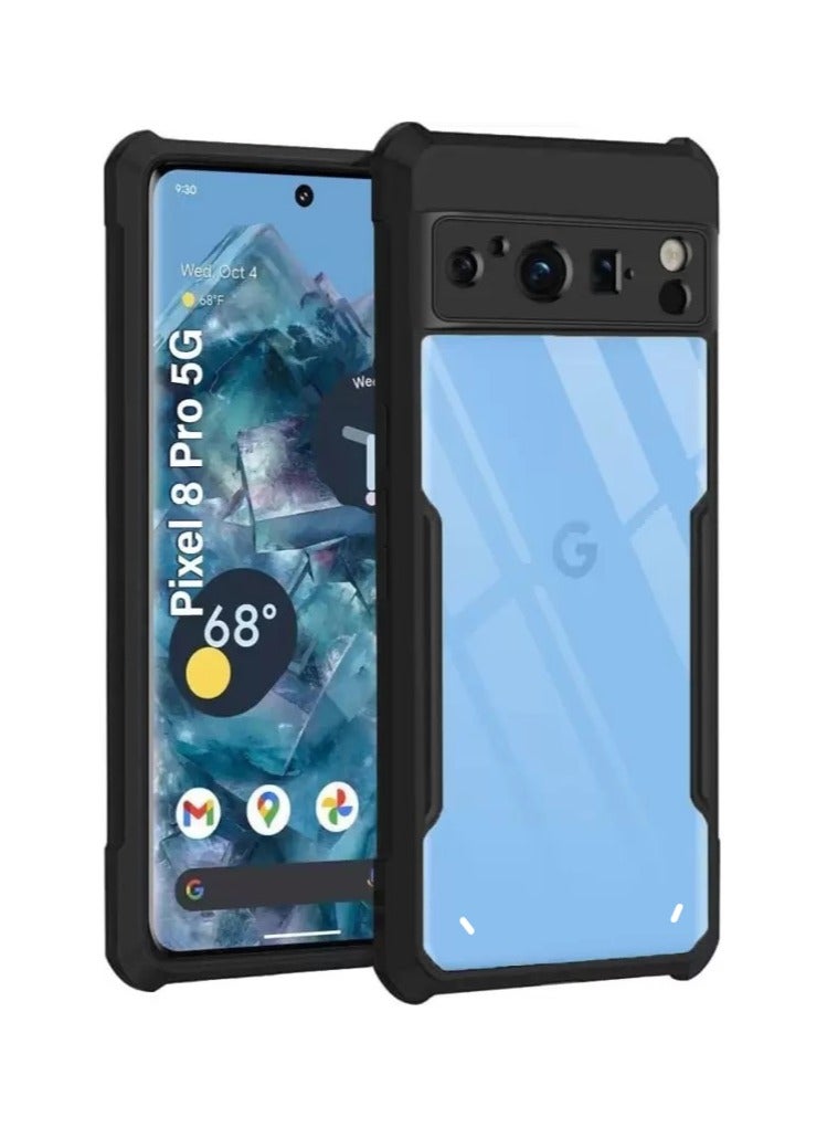 HuHa Protective Case For Google Pixel 8 Pro Case Cover With Protective Edge Bumpers Cover For Google Pixel 8 Pro - Black