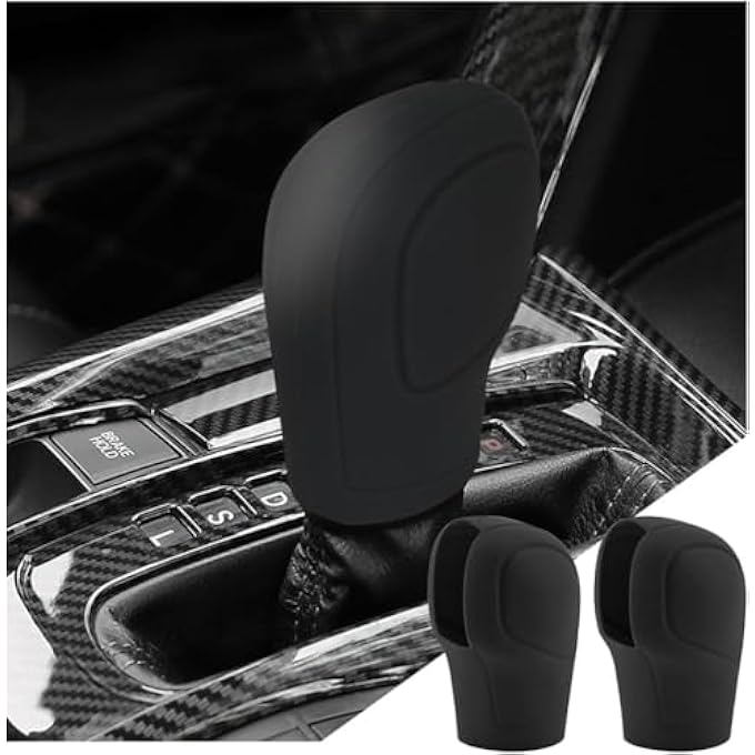 rayihni 2Pcs Silicone Car Gear Shift CoverGreat AntiSlip Automatic Gear Shift Knob Stick Protector for ManWomen Car DecorUniversal Interior Car Accessories for Car SUV Truck grey - Image 1