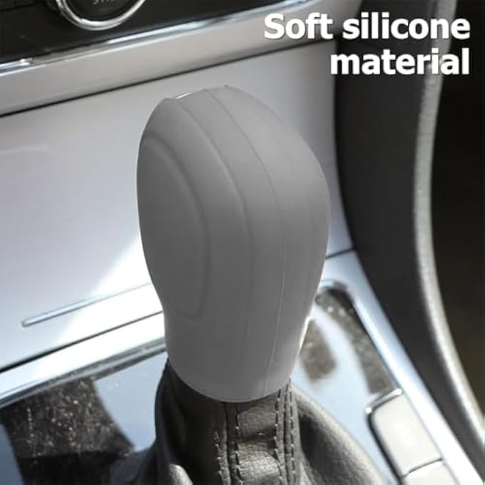 rayihni 2Pcs Silicone Car Gear Shift CoverGreat AntiSlip Automatic Gear Shift Knob Stick Protector for ManWomen Car DecorUniversal Interior Car Accessories for Car SUV Truck grey - Image 5