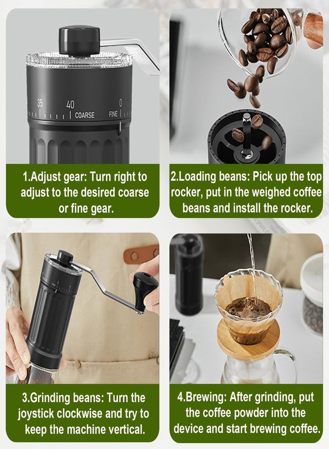 Glowgath Mini Manual Coffee Grinder with 40 Adjustable Settings, Portable Hand Coffee Bean Mill with 30g Capacity, Compact Conical Burr Grinder for Espresso, Pour Over, French Press, Travel/Camping/Office - Image 2