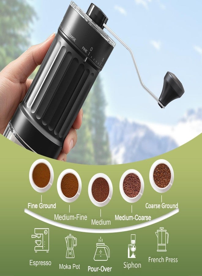 Glowgath Mini Manual Coffee Grinder with 40 Adjustable Settings, Portable Hand Coffee Bean Mill with 30g Capacity, Compact Conical Burr Grinder for Espresso, Pour Over, French Press, Travel/Camping/Office - Image 4