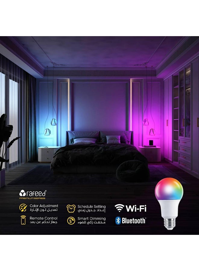Rafeed LED Smart WiFi Bluetooth Bulb E27 RGB  WW 12W - Image 2