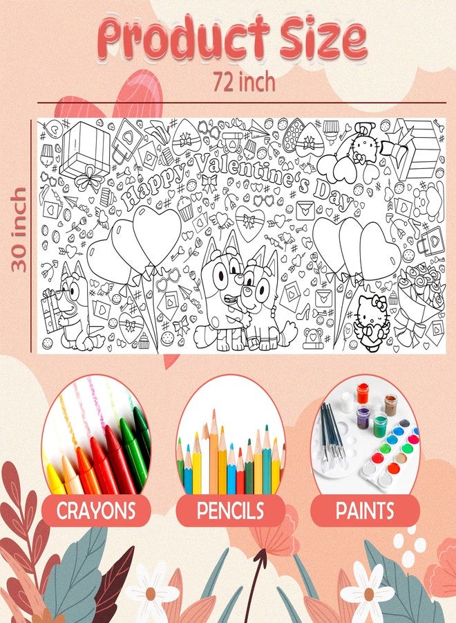 JXSDWANG Valentines Giant Coloring Poster/Tablecloth - Image 2