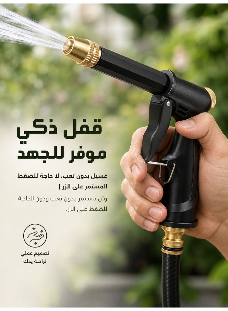 مسدس ماء مطور لغسيل السيارات بضغط عالي، مسدس رش لخرطوم الحديقة، مثالي لغسيل السيارات والتنظيف الخارجي، ملحقات ري وتنظيف بالضغط قوية ومتينة، تدفق مياه قابل للتعديل بزاوية 360 درجة، مناسب للسيارات والحدائق والساحات. - Image 4