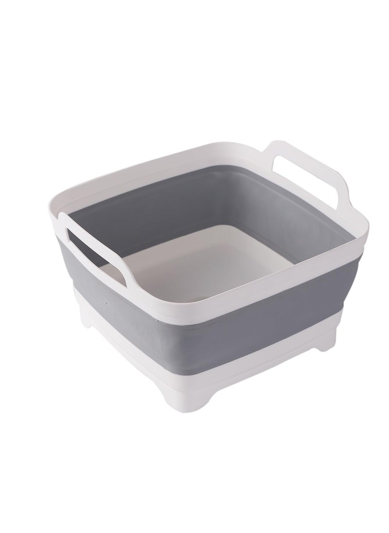 ddLUCK ddLUCK Dish Basin Collapsible with Drain Plug Carry Handles for 9L Large Capacity Washing Basin Collapsible Dish Tub for RV Sink Vegetable Fruit Food Sink Strainer Dish Washing Tub  Gray 
