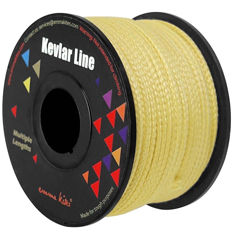 emma kites 100% Kevlar Braided String Utility Cord 100Ft 350Lb Abrasion Flame Resistant, Tactical Survival Fishing Assist Cord Model Rocket Paracord Trip Line Camping Cordage - Image 1