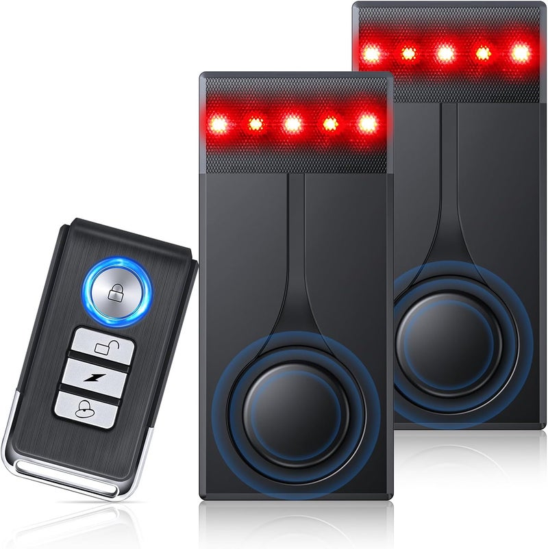 108dB Car Alarm System, Car Anti-Theft Vibration Sensor Alarm & Red Light, Wireless Remote Anti Theft Vehicle Device with Magnetic Install Design for RV, SUV, Truck - Image 1