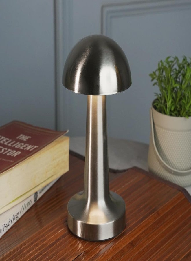 كرونوس مصباح طاولة كرونوس دوم LED لاسلكي (ذهبي وردي) - قابل لإعادة الشحن عبر منفذ USB، محمول، تحكم باللمس، قابل لتعديل شدة الإضاءة، 3 ألوان إضاءة قابلة للتعديل، مناسب للفنادق والمقاهي والمطاعم والمنازل، للاستخدام بجانب السرير أو في المنتصف أو غرفة الطعام. - Image 4