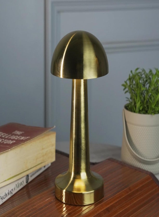 كرونوس مصباح طاولة كرونوس دوم LED لاسلكي (ذهبي وردي) - قابل لإعادة الشحن عبر منفذ USB، محمول، تحكم باللمس، قابل لتعديل شدة الإضاءة، 3 ألوان إضاءة قابلة للتعديل، مناسب للفنادق والمقاهي والمطاعم والمنازل، للاستخدام بجانب السرير أو في المنتصف أو غرفة الطعام. - Image 5