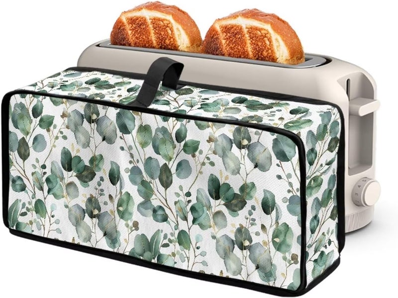 ZDCUSTOM Slim Toaster Dust Cover 2 Slice, Long Slot Toaster Oven Bread Maker Machine Stain Resistant Kitchen Small Appliance Cover Green Sage Leaf - Image 1