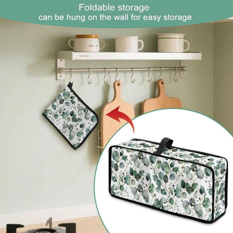 ZDCUSTOM Slim Toaster Dust Cover 2 Slice, Long Slot Toaster Oven Bread Maker Machine Stain Resistant Kitchen Small Appliance Cover Green Sage Leaf - Image 5