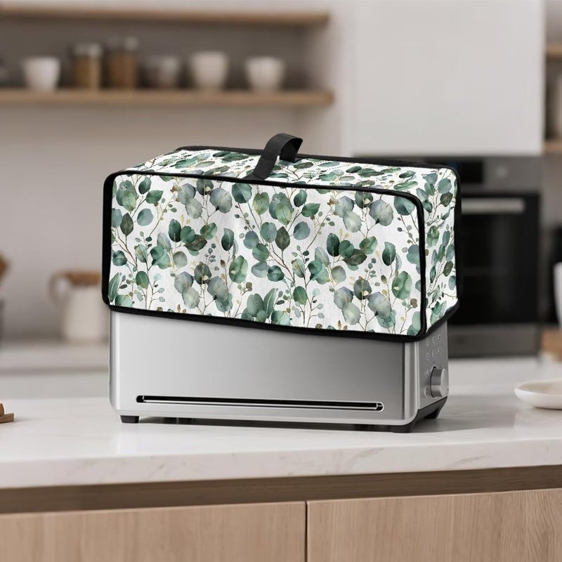 ZDCUSTOM Slim Toaster Dust Cover 2 Slice, Long Slot Toaster Oven Bread Maker Machine Stain Resistant Kitchen Small Appliance Cover Green Sage Leaf - Image 2