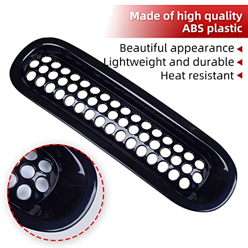 AggAuto Grille Inserts Compatible With Jeep Wrangler JK JKU 2007-2018, Glossy Black Car Front Mesh Grill Cover Accessories 7 Pcs - Image 2