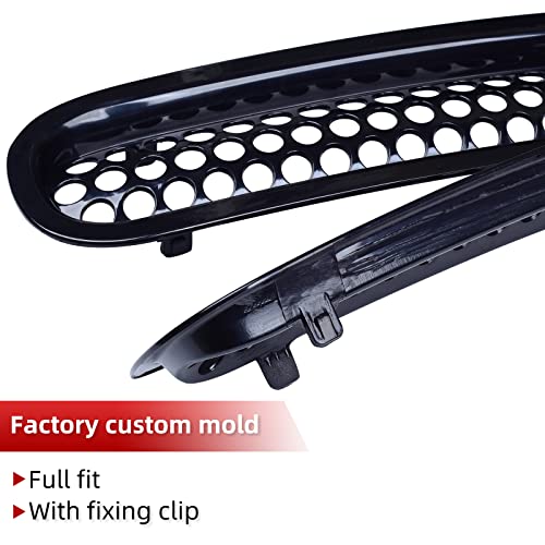 AggAuto Grille Inserts Compatible With Jeep Wrangler JK JKU 2007-2018, Glossy Black Car Front Mesh Grill Cover Accessories 7 Pcs - Image 3