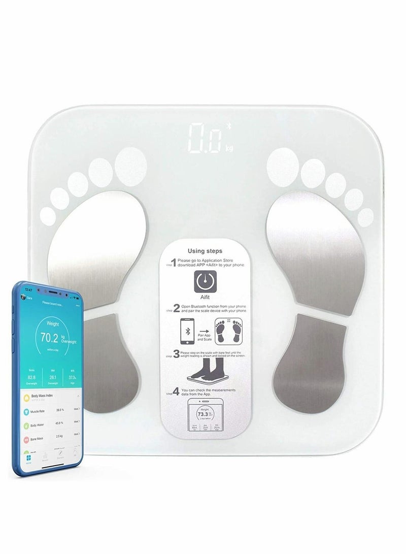 SYOSI Weight Scale, Smart Electronic Scale Bathroom Scales Bluetooth Body Fat Scales, Digital Measurements Scales Bathroom Accessory Set, smart scale with APP for BMI, Weight, Fat - Image 1