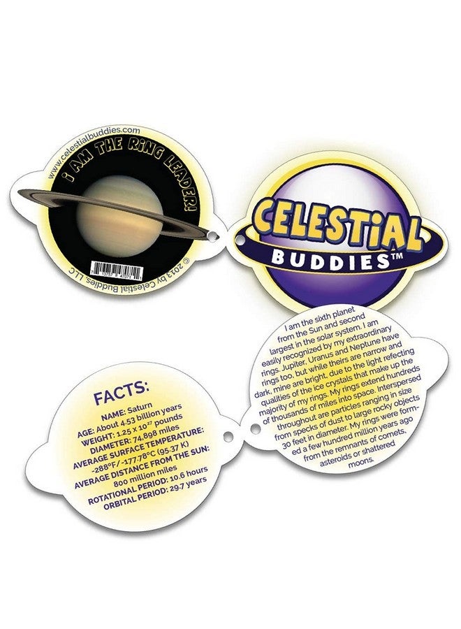 Celestial Buddies Saturn Buddy | 10" Soft Stuffed Plush, Embroidered Features, Fun Planet Facts Tag for Kids - STEM Learning, Educational Gift, Classroom & Homeschool Science Space Astronomy | 0+ - Image 5