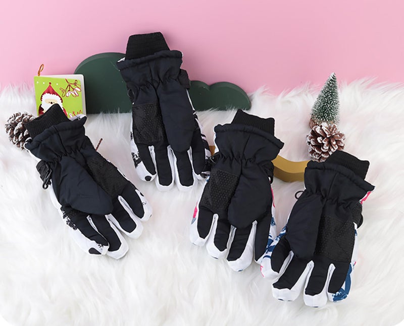 CXQRR Waterproof Kids Winter Snow Gloves Ski Gloves for Boy Girl Outdoor Warm Thickening Snowboard Gloves 6-9Y - Image 3
