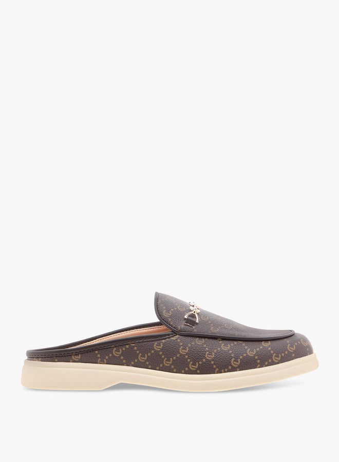 Le Confort Monogram Print Slip-On Mules  - Image 3