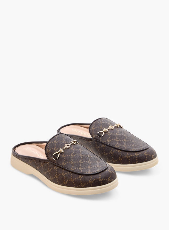 Le Confort Monogram Print Slip-On Mules  - Image 1